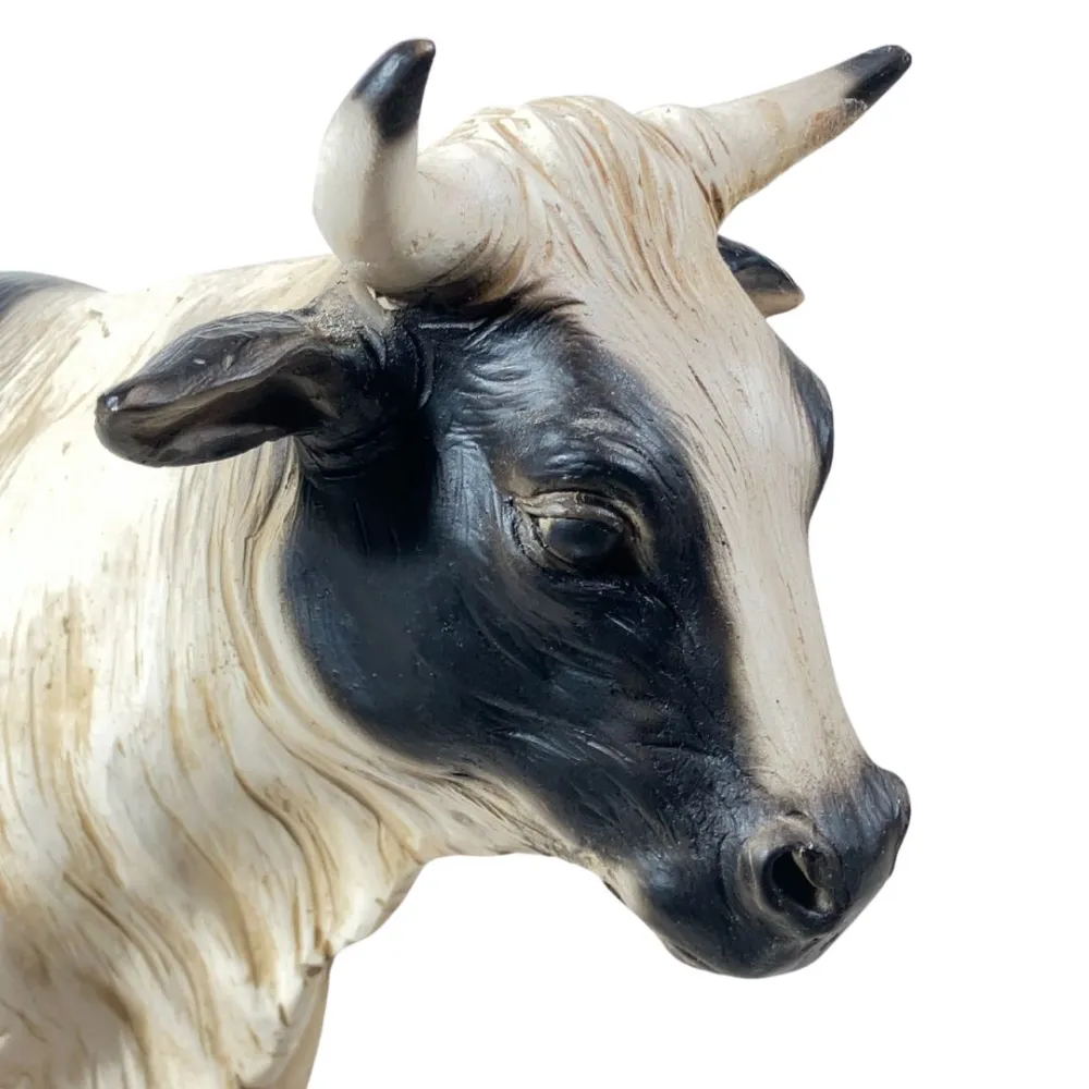 Spotted Resin Cow for 25–30 cm Nativity Figures