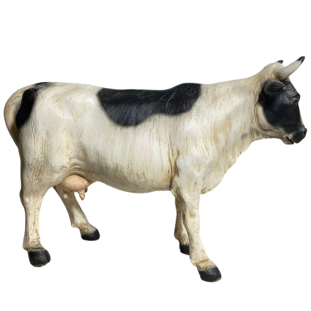 Spotted Resin Cow for 25–30 cm Nativity Figures