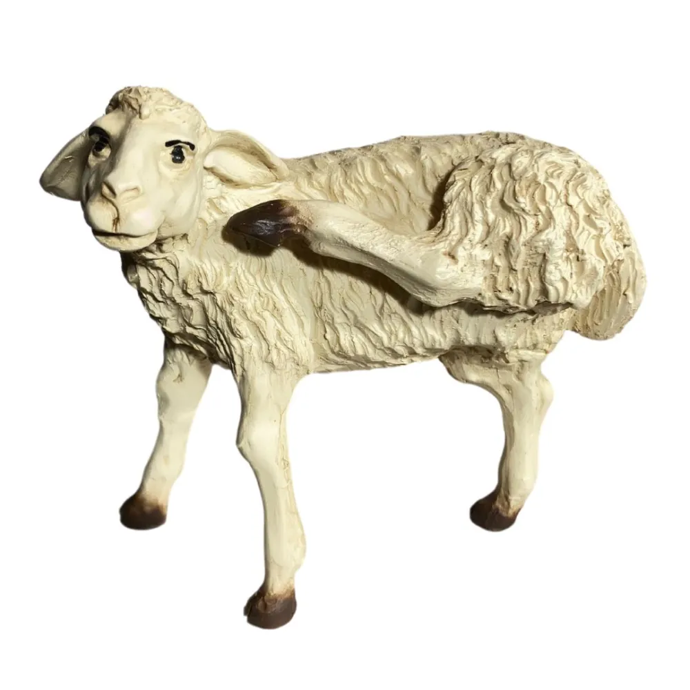 Resin Sheep Scratching Its Ear for 25–30 cm Nativity Figures