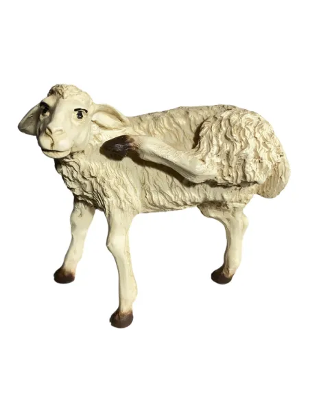 Pecora in resina che si gratta l'orecchio per statue da 25-30 cm