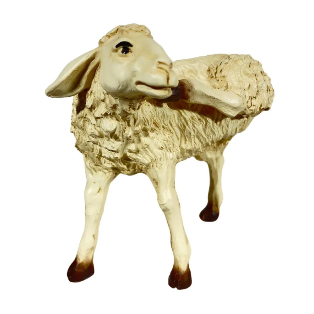 Resin Sheep Scratching Its Ear for 25–30 cm Nativity Figures