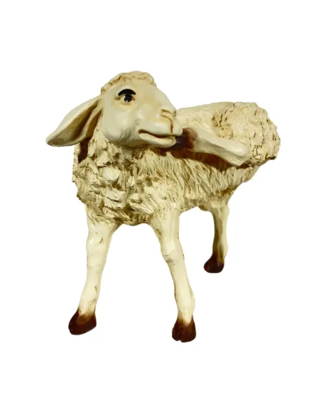 Pecora in resina che si gratta l'orecchio per statue da 25-30 cm