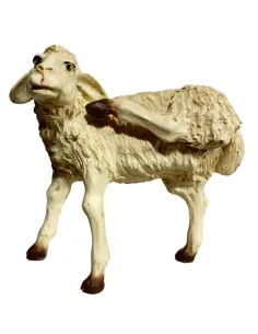 Pecora in resina che si gratta l'orecchio per statue da 25-30 cm