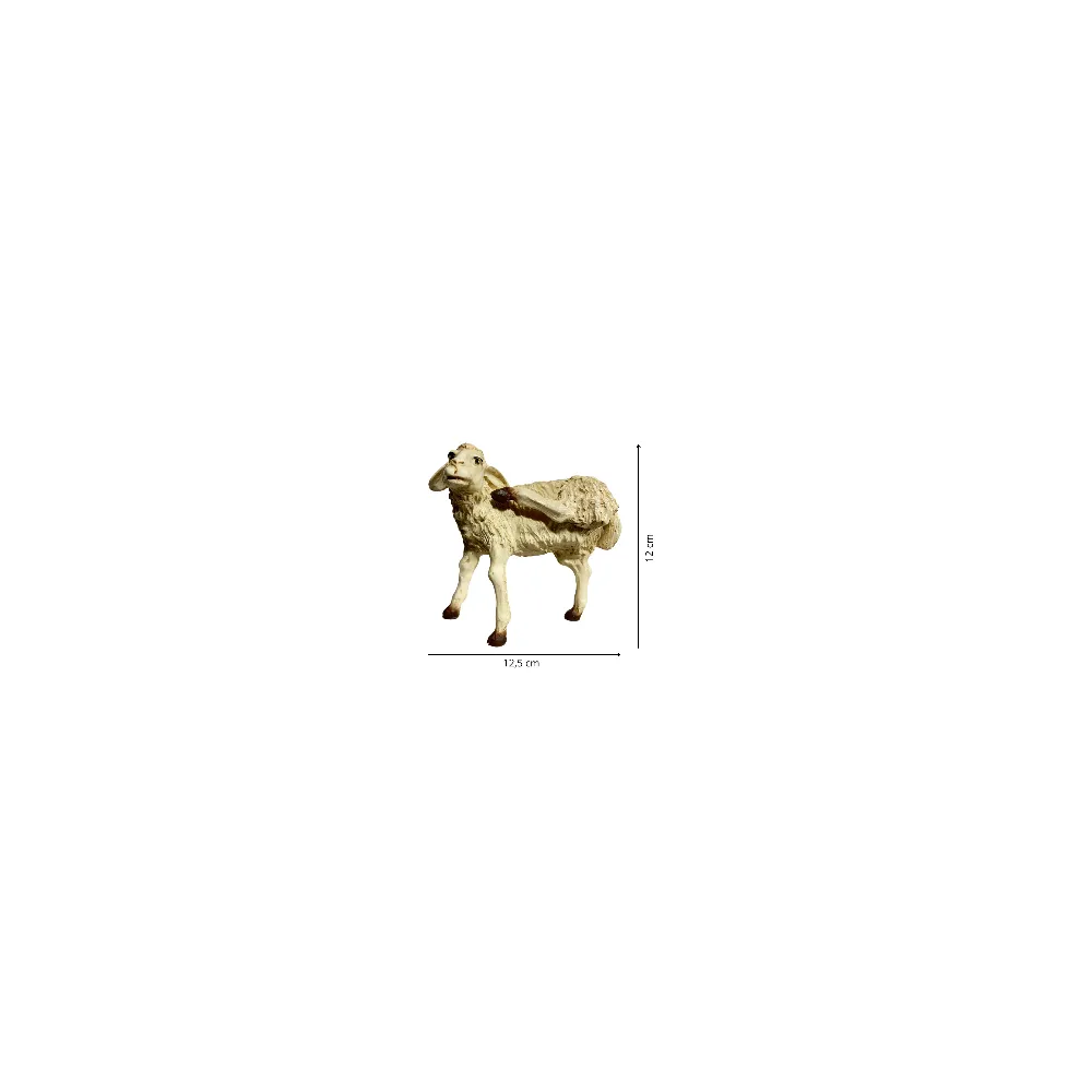 Resin Sheep Scratching Its Ear for 25–30 cm Nativity Figures