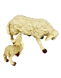Set pecora e agnello in resina per statue da 25-30 cm 2