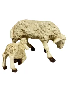 Resin Sheep and Suckling Lamb Set for 25–30 cm Nativity Figures