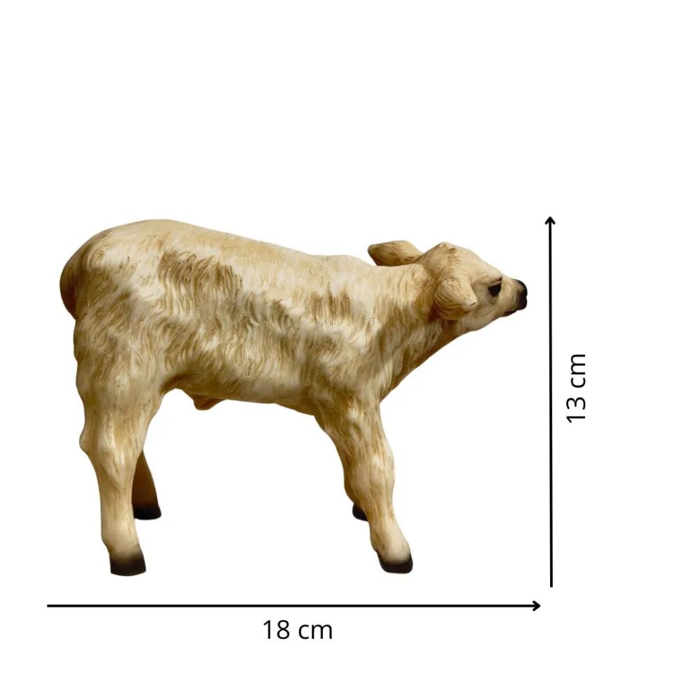 White Resin Calf for 25–30 cm Nativity Figures