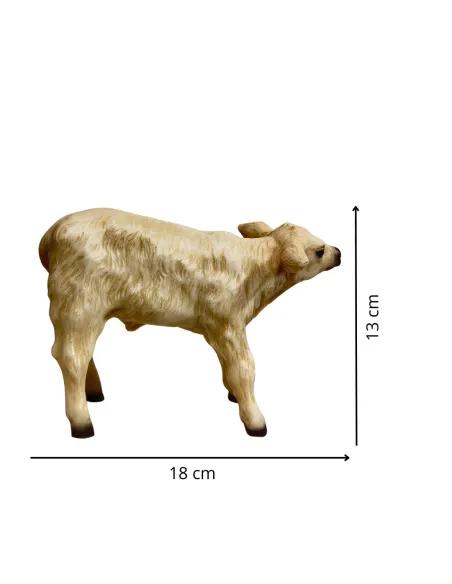 White Resin Calf for 25–30 cm Nativity Figures