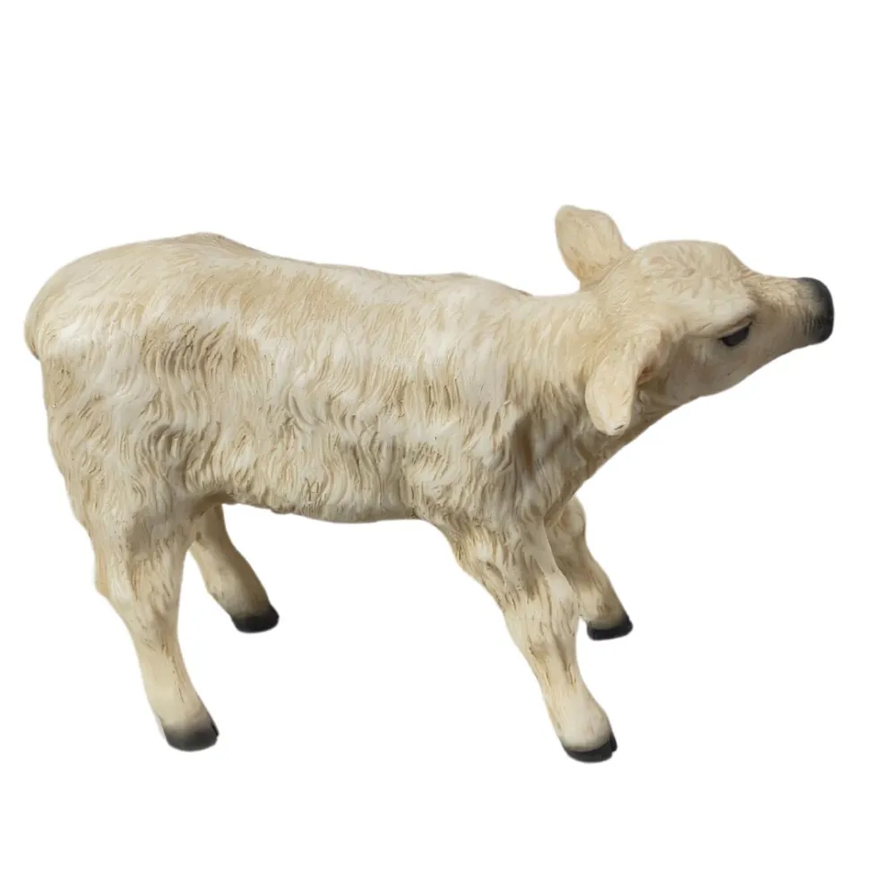 White Resin Calf for 25–30 cm Nativity Figures
