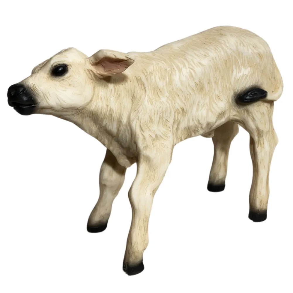 White Resin Calf for 25–30 cm Nativity Figures