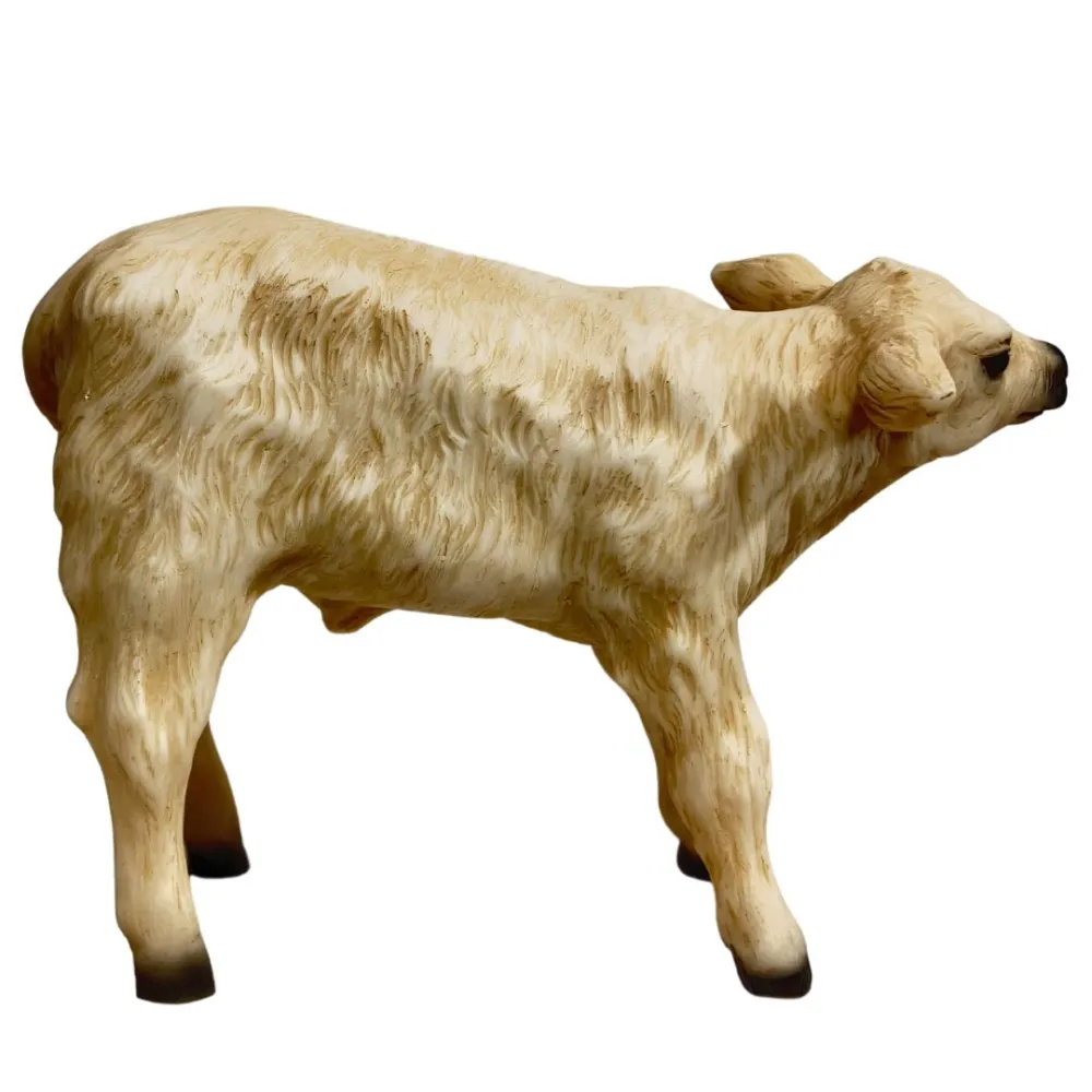 White Resin Calf for 25–30 cm Nativity Figures
