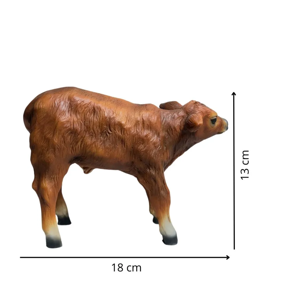 Brown Resin Calf for 25–30 cm Nativity Figures
