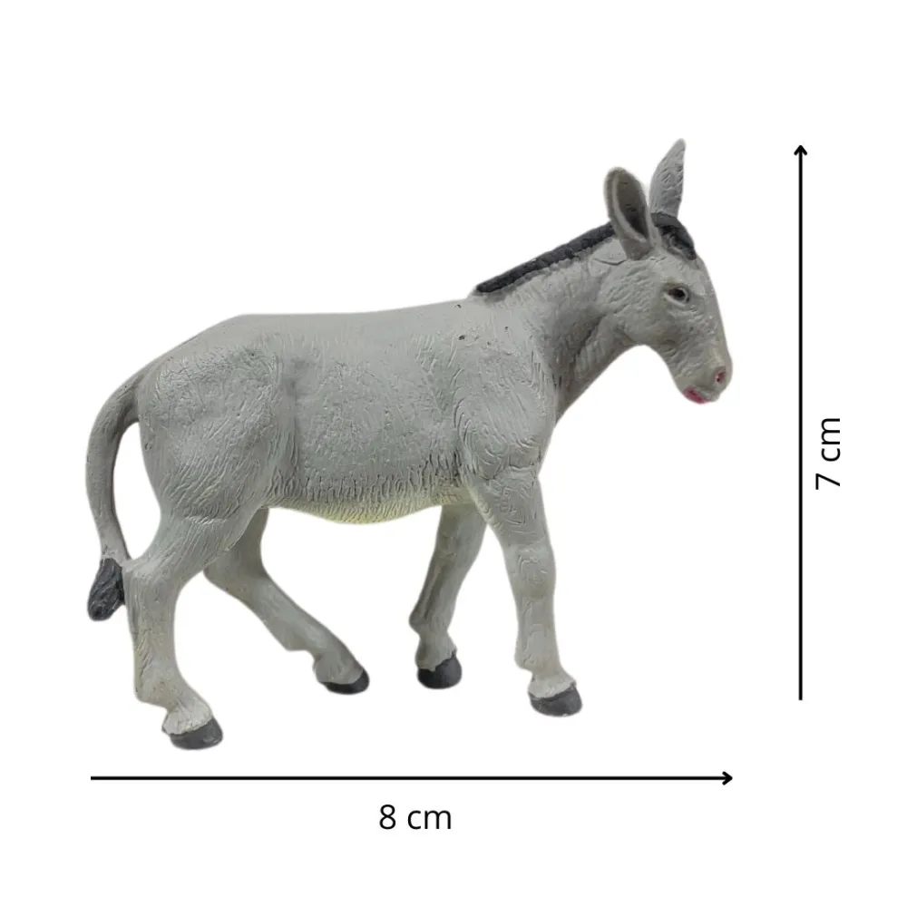 Standing PVC Donkey for 8–10 cm Nativity Figures