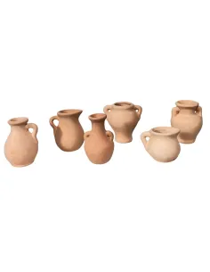 Set of 6 Terracotta Amphorae for 25–30 cm Nativity Figures