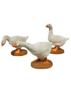 Set of Three PVC Geese for 15–20 cm Nativity Figures