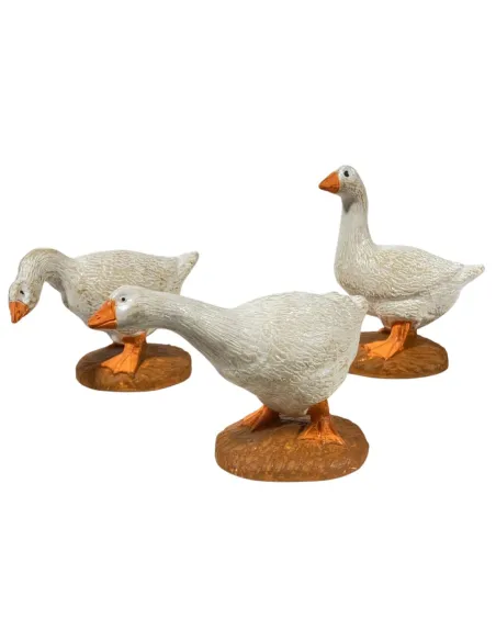 Set of Three PVC Geese for 15–20 cm Nativity Figures