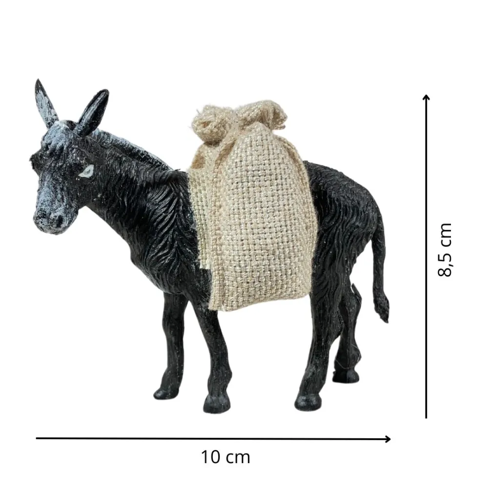 PVC Donkey with Sacks for 8–10 cm Nativity Figures