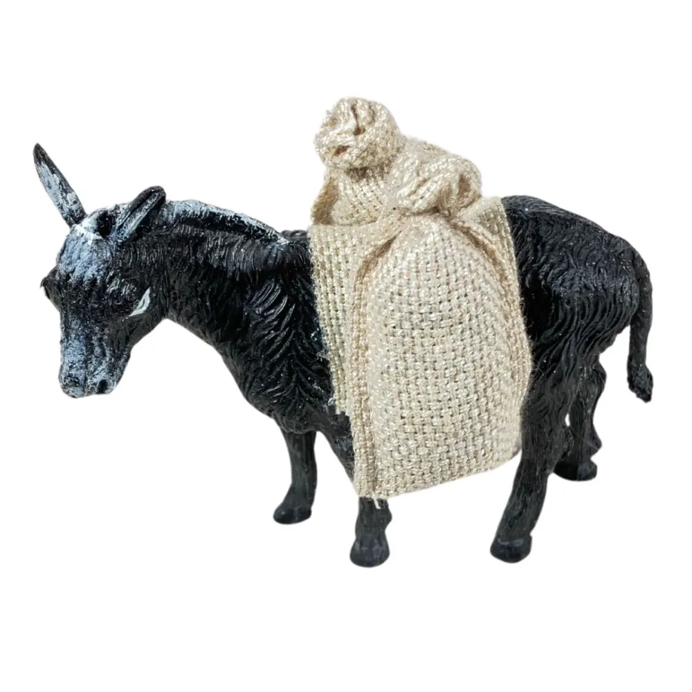 PVC Donkey with Sacks for 8–10 cm Nativity Figures