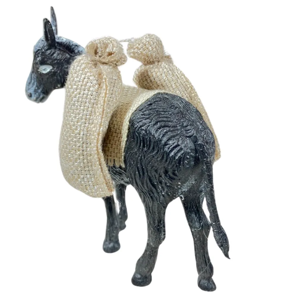 PVC Donkey with Sacks for 8–10 cm Nativity Figures