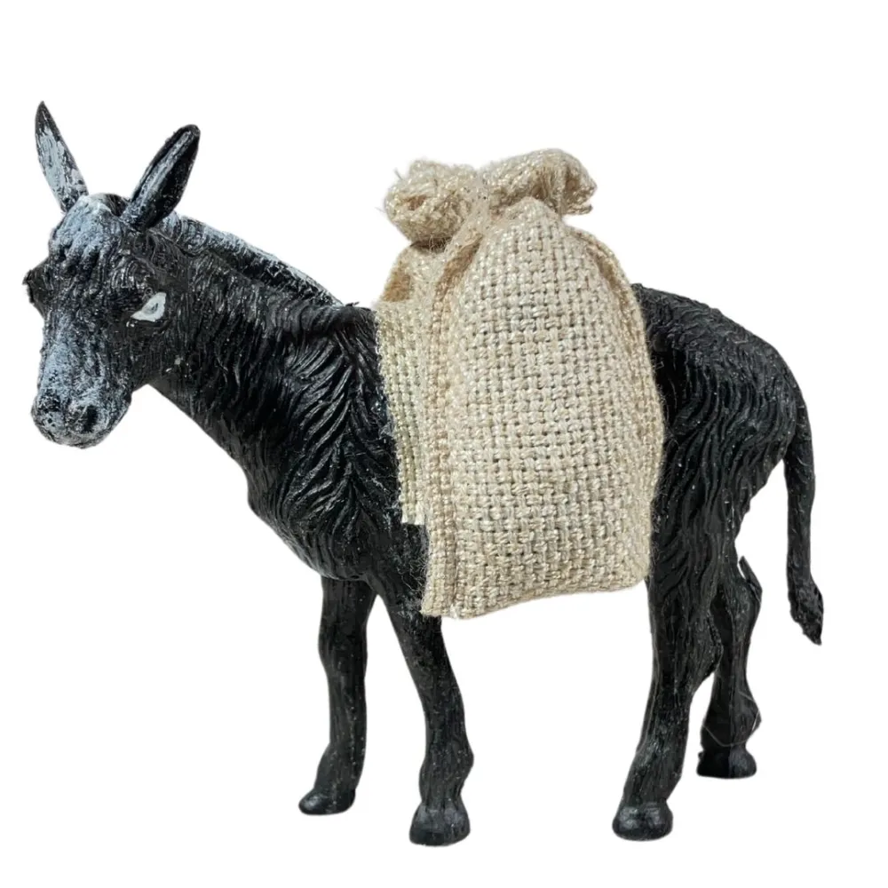 PVC Donkey with Sacks for 8–10 cm Nativity Figures