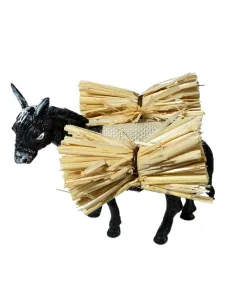Asino in pvc con paglia per statue da 8-10 cm 2