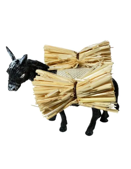 PVC Donkey with Straw for 8–10 cm Nativity Figures