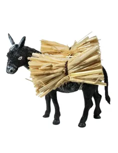 Asino in pvc con paglia per statue da 8-10 cm
