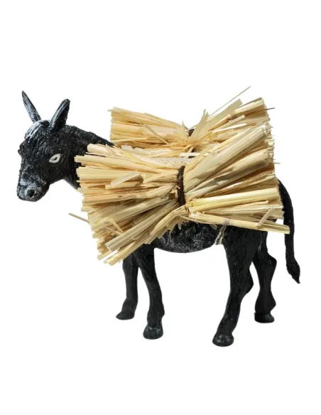 PVC Donkey with Straw for 8–10 cm Nativity Figures