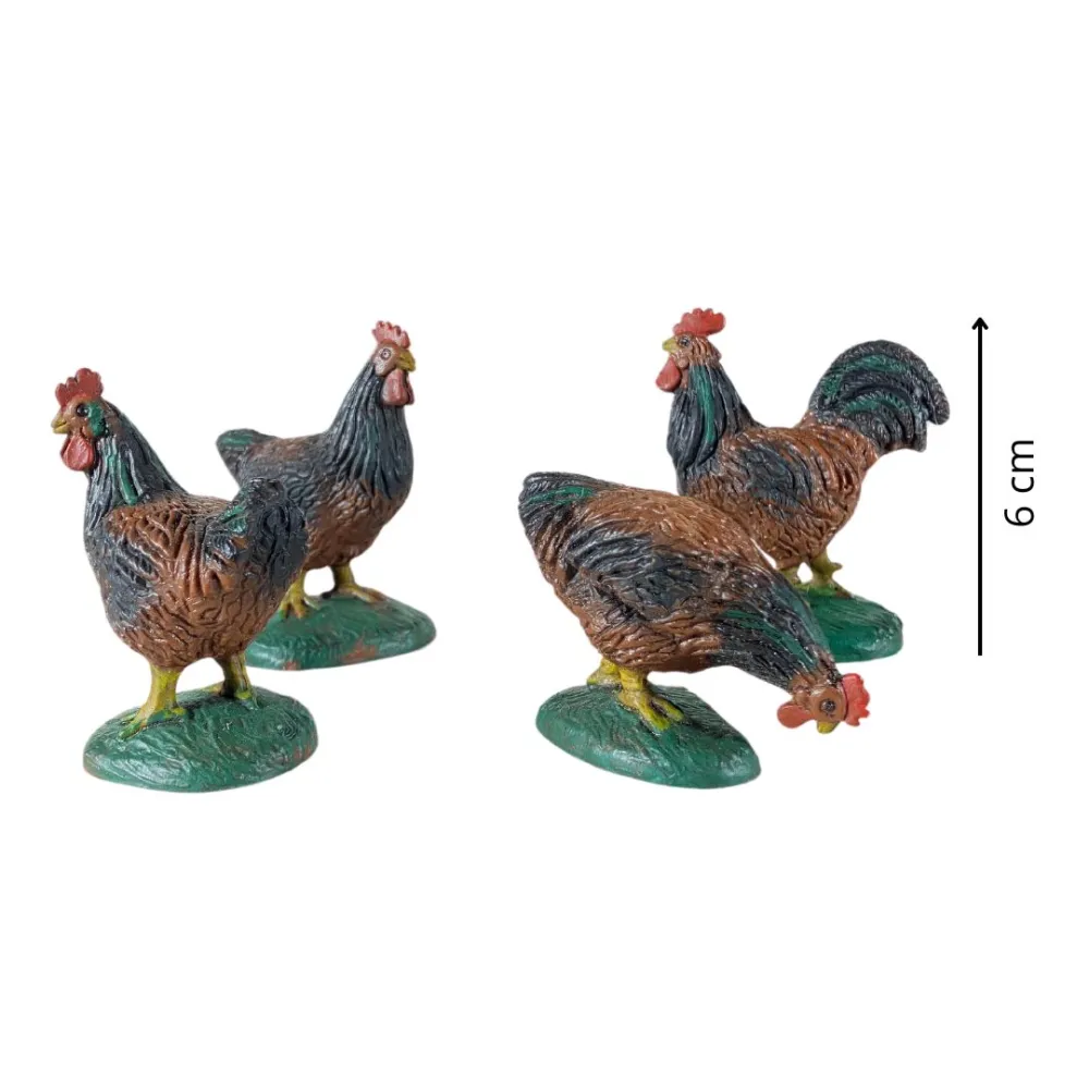 Set of Four PVC Poultry for 15–20 cm Nativity Figures