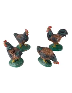 Set 4 gallinacei in pvc per statue da 15-20 cm 2