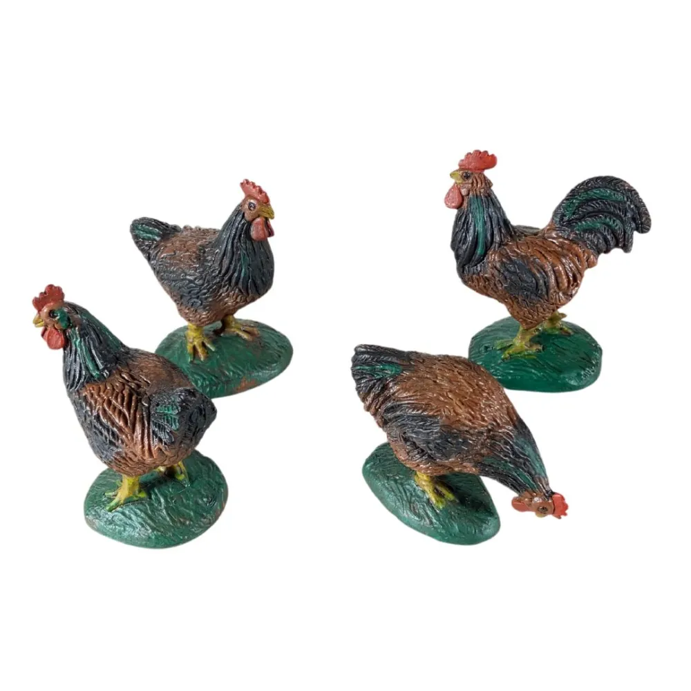 Set of Four PVC Poultry for 15–20 cm Nativity Figures