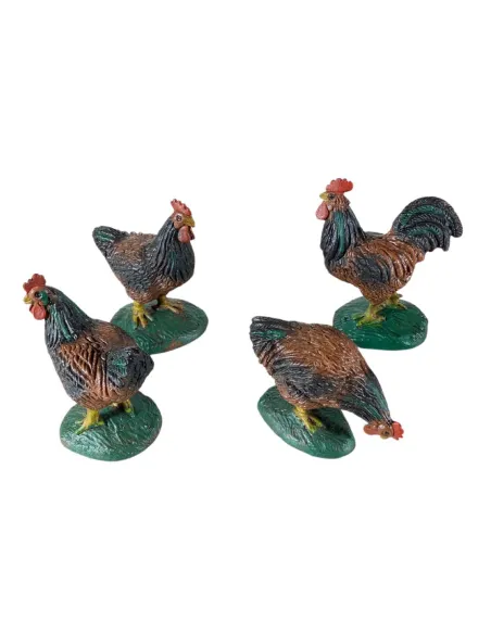 Set of Four PVC Poultry for 15–20 cm Nativity Figures