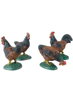 Set 4 gallinacei in pvc per statue da 15-20 cm