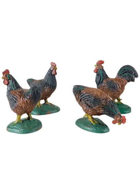 Set of Four PVC Poultry for 15–20 cm Nativity Figures