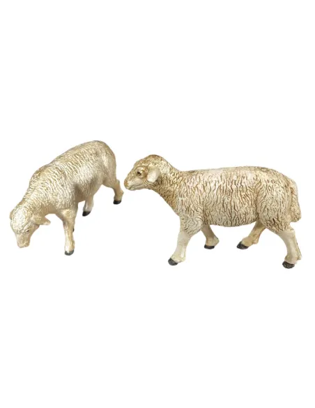 Set of Two PVC Sheep for 15–20 cm Nativity Figures