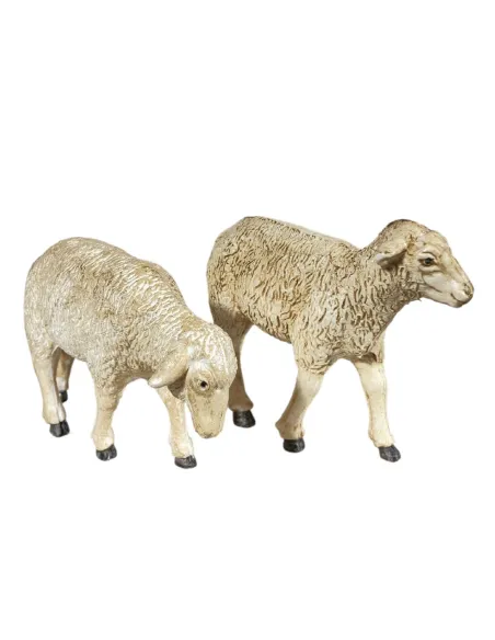 Set of Two PVC Sheep for 15–20 cm Nativity Figures