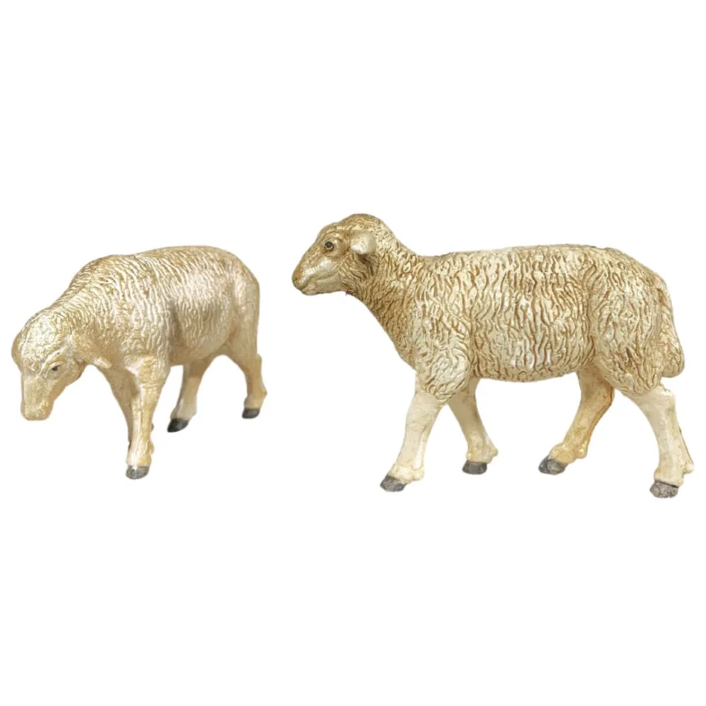 Set of Two PVC Sheep for 15–20 cm Nativity Figures