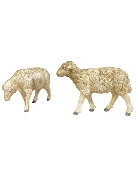 Set of Two PVC Sheep for 15–20 cm Nativity Figures