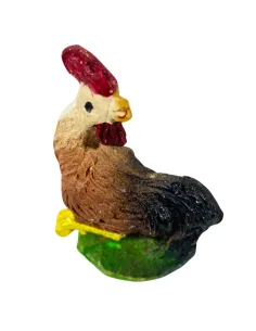 Gallo in resina zampa alzata per statue da 15-20 cm 2
