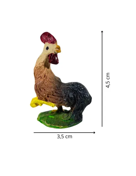 Gallo in resina zampa alzata per statue da 15-20 cm