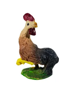 Gallo in resina zampa alzata per statue da 15-20 cm