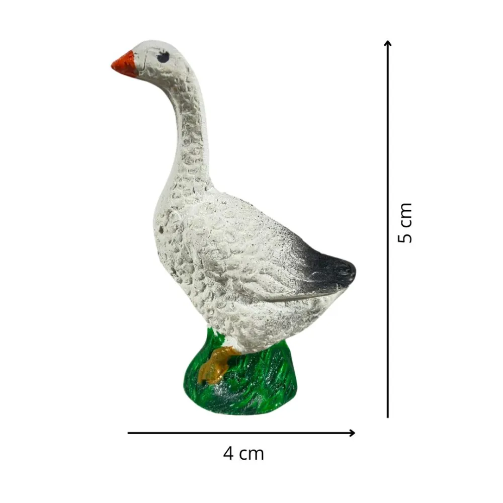 Resin Goose on Grass for 15–20 cm Nativity Figures