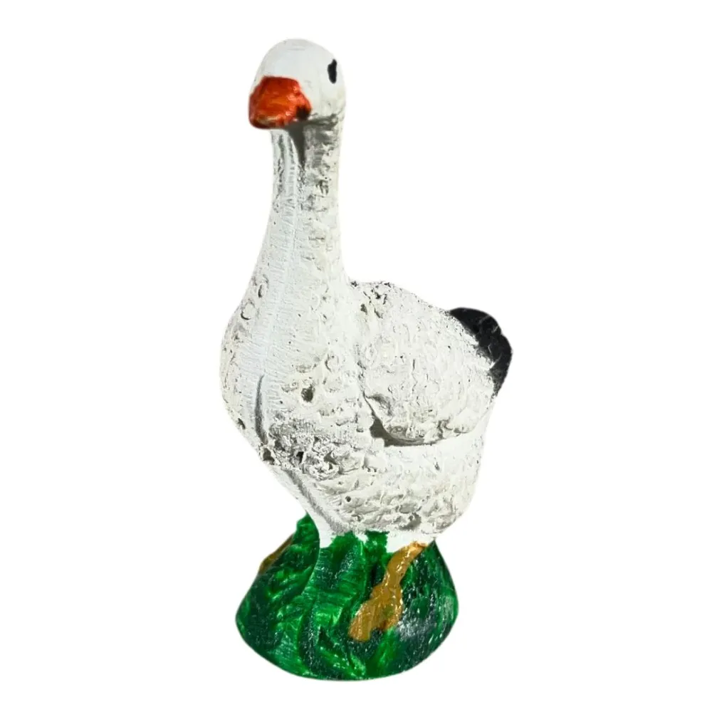 Resin Goose on Grass for 15–20 cm Nativity Figures