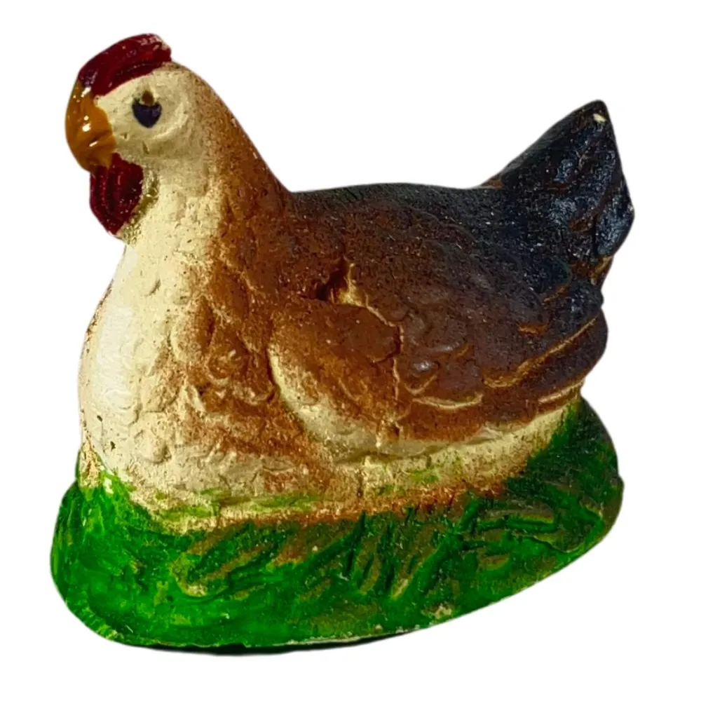 Set of Five Resin Hens for 12–15 cm Nativity Figures