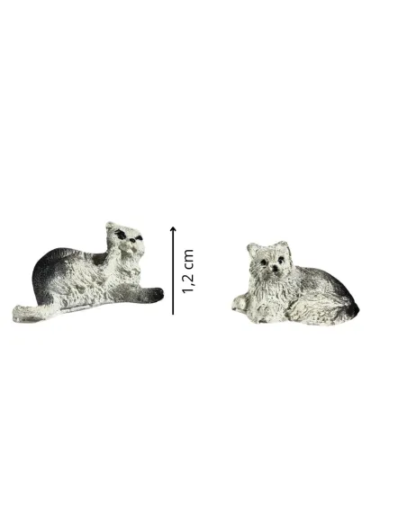 Set of Two Resin Cats for 8–10 cm Nativity Figures
