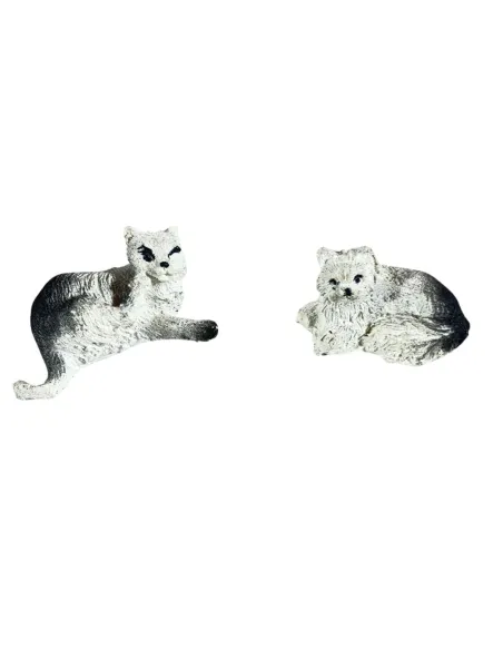 Set 2 gatti in resina per statue da 8-10 cm