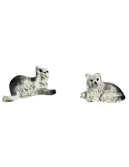 Set of Two Resin Cats for 8–10 cm Nativity Figures