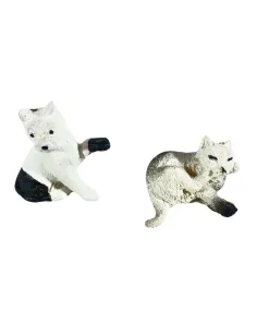 Set 2 gatti in resina per statue da 12-15 cm 2