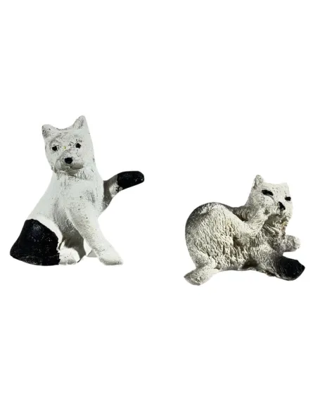 Set 2 gatti in resina per statue da 12-15 cm