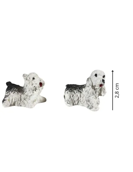 Set of Two Plaster Dogs for 8–10 cm Nativity Figures